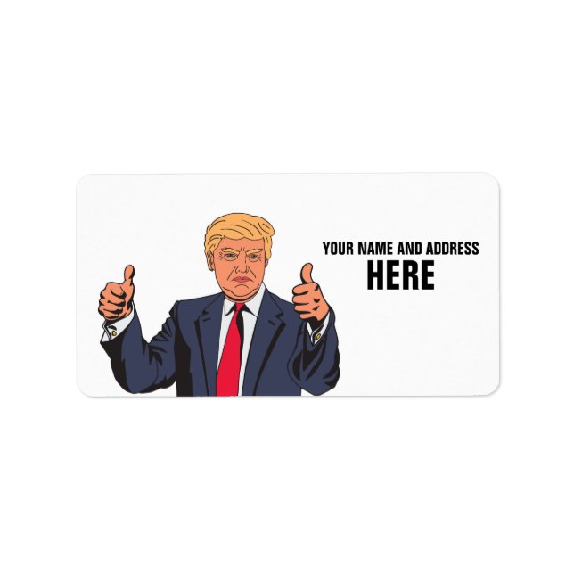 DONALD TRUMP PERSONALIZED RETURN ADDRESS LABELS (Front)