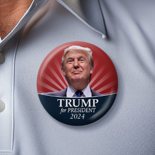 Donald Trump Photo - President 2024 6 Cm Round Badge