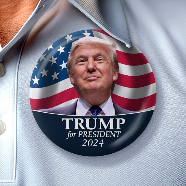 Donald Trump Photo - President 2024 7.5 Cm Round Badge (Trump Campaign Button - Perfect for the next election rally)