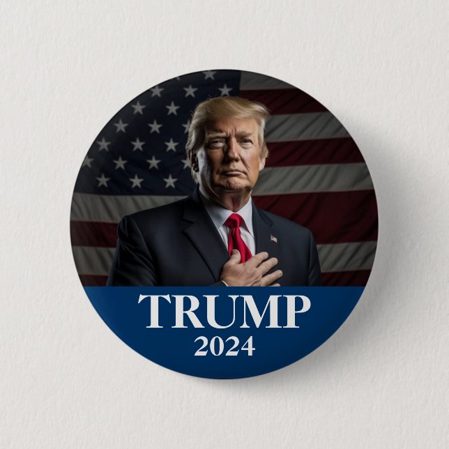 Donald Trump Photo - President - enough said Pinba 6 Cm Round Badge (Front)