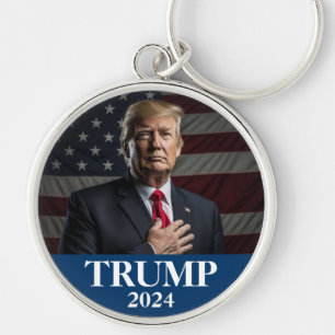 Donald Trump Photo - President -enough said Pinbak Key Ring