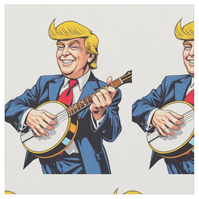 Donald Trump playing banjo Fabric (Close Up)