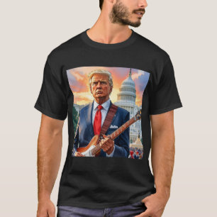 Donald Trump Playing Electric Guitar US Capitol T-Shirt