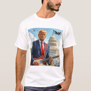 Donald Trump Playing Electric Guitar US Capitol T-Shirt