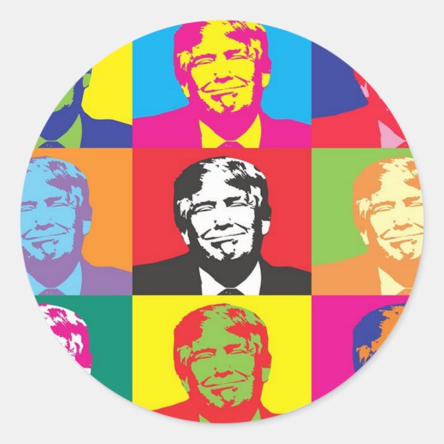 Donald Trump Pop Art Classic Round Sticker (Front)