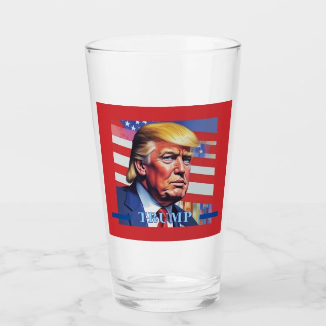 Donald Trump Pop Art Glass (Front)