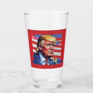 Donald Trump Pop Art Glass