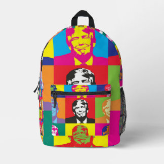 Donald Trump Pop Art Retro Political Grid Graphic  Printed Backpack
