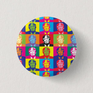 Donald Trump Pop Art Round Pin-Back Button