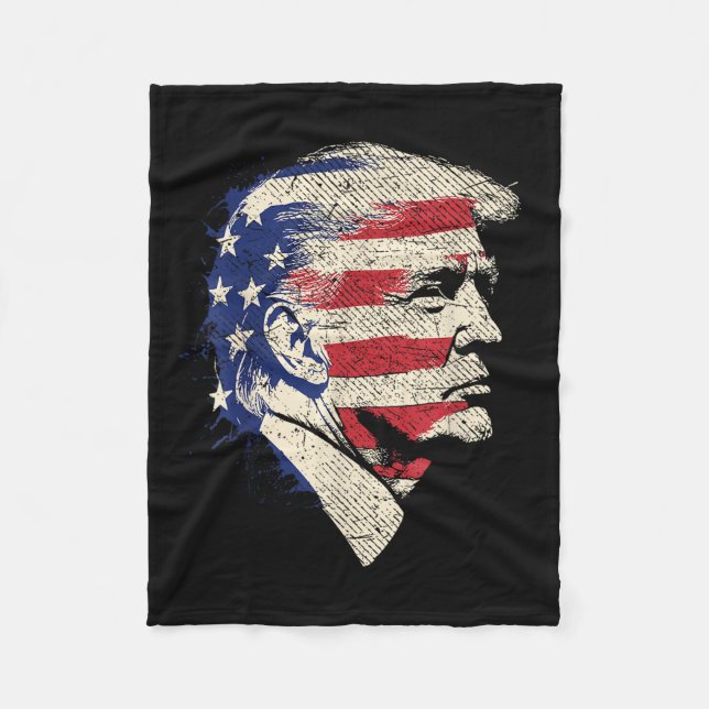 Donald Trump Portrait  Fleece Blanket (Front)