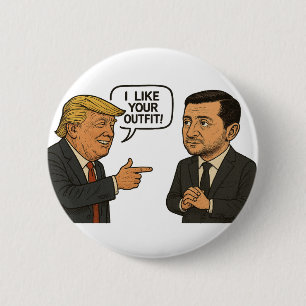 Donald Trump Praises Zelensky’s Formal Suit 6 Cm Round Badge