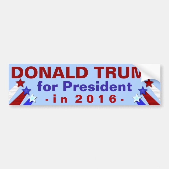 Donald Trump President 2016 Election Republican Bumper Sticker (Front)