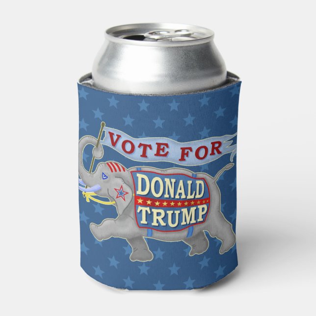 Donald Trump President 2024 Republican Elephant Can Cooler (Can Front)
