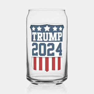 Donald Trump President 2024 Shield Can Glass