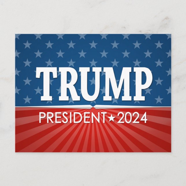Donald Trump - President 2024 - stars and stripes Postcard (Front)