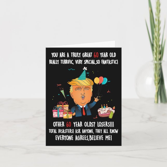 Donald Trump President Funny 60th Birthday Trump B Card (Front)