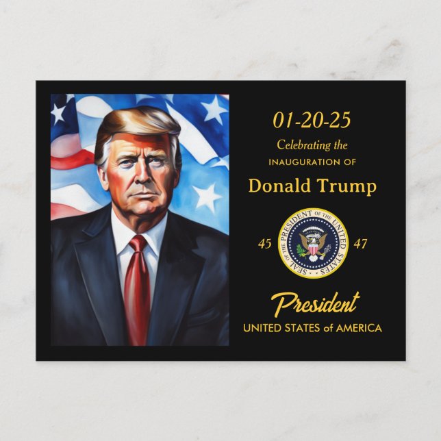Donald Trump Presidential Inauguration Watch Party Invitation Postcard (Front)