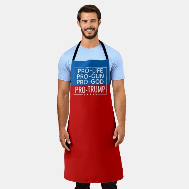 Donald Trump Pro-Life Pro-Gun Pro-God Pro-Trump Apron (Worn)