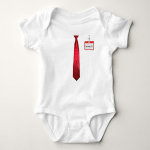 Donald Trump Red Power Tie & Name Tag Baby Bodysuit