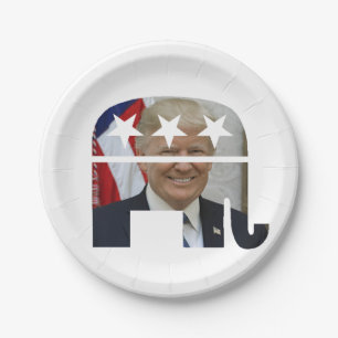 Donald Trump Republican Party Symbol Paper Plate