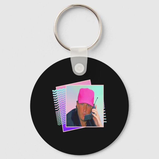 Donald Trump Retro 80s 90s Graphic  Key Ring (Front)