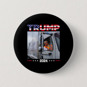 Donald Trump Rides Garbage Truck - Garbage Truck T 6 Cm Round Badge