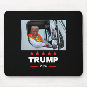 Donald Trump Rides In Garbage Truck  Mouse Pad