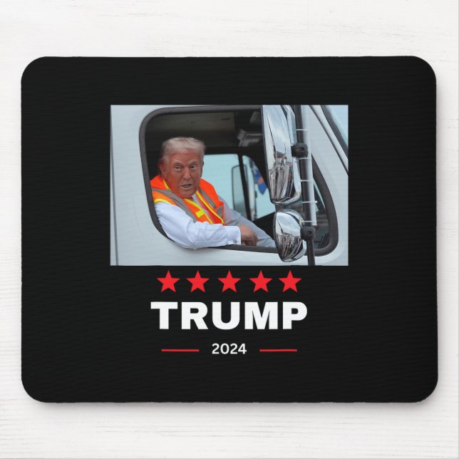 Donald Trump Rides In Garbage Truck  Mouse Pad (Front)
