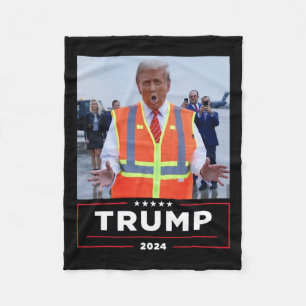 Donald Trump Rides In Garbage Truck Shirt Garbage  Fleece Blanket