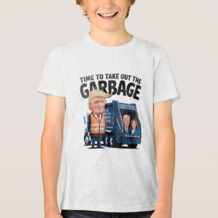Donald Trump Rides In Garbage Truck Uni-adults Gar Tri-Blend Shirt