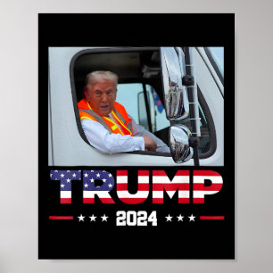 Donald Trump Rides In Garge Truck 1 Poster
