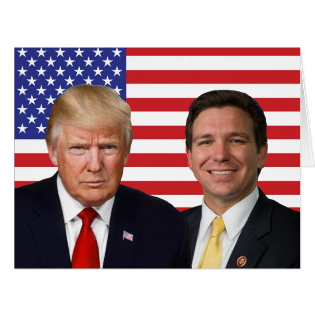 Donald Trump, Ron DeSantis, & U.S. Flag (Front Horizontal)