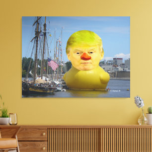 Donald Trump Rubber Yellow Duck Wrapped Canvas