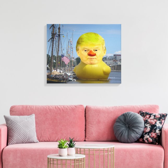 Donald Trump Rubber Yellow Duck Wrapped Canvas (Insitu(LivingRoom))