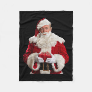 Donald Trump Santa Claus Christmas Xmas Usa Presid Fleece Blanket