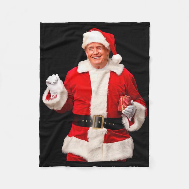Donald Trump Santa Claus Christmas Xmas Usa Presid Fleece Blanket (Front)