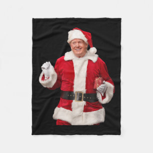 Donald Trump Santa Claus Christmas Xmas Usa Presid Fleece Blanket