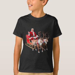 Donald Trump Santa Claus Sleigh Christmas Xmas Usa T-Shirt