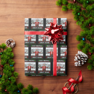 Donald Trump Santa Hat Make Christmas Great Again Wrapping Paper