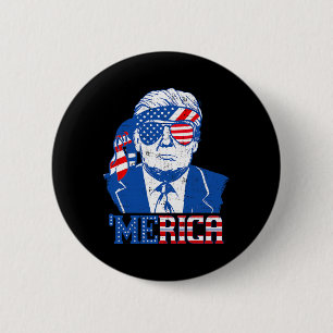 Donald Trump Shirt Merica Trump Sungl Us Flag 4th  6 Cm Round Badge