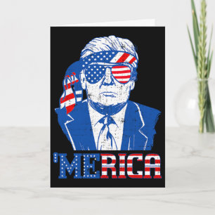 Donald Trump Shirt Merica Trump Sungl Us Flag 4th Card