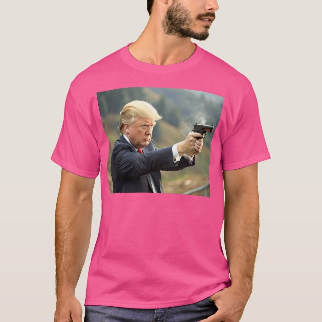Donald Trump Shooting Enemys T-Shirt (Front)