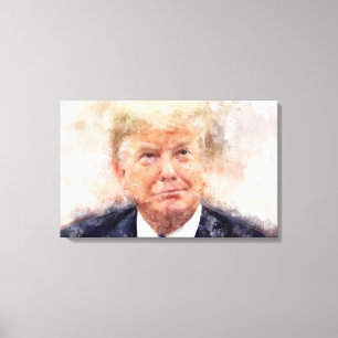 Donald Trump smiling portrait watercolor Canvas Print