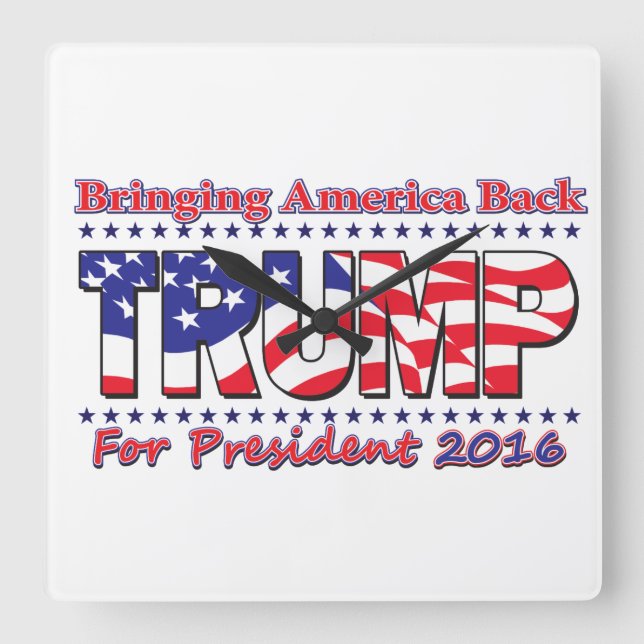 Donald Trump Square Wall Clock (Front)