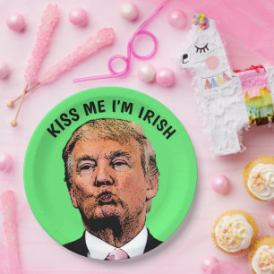 DONALD TRUMP ST PATRICK'S DAY PARTY PAPER PLATES