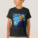 Donald Trump Starry Night Art Van Gogh Style Polit T-Shirt<br><div class="desc">Donald Trump Starry Night Art Van Gogh Style Political</div>