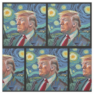 Donald Trump Starry Night Van Gogh Art Style 2024 Fabric