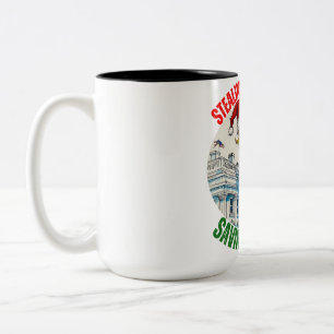 DONALD TRUMP - STEALING CHRISTMAS, SAVING AMERICA Two-Tone COFFEE MUG