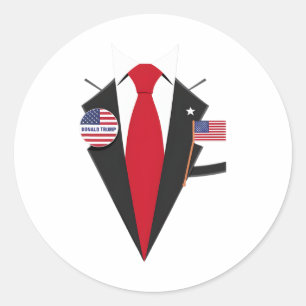 Donald Trump Suit And Tie Halloween Costume 1  Classic Round Sticker