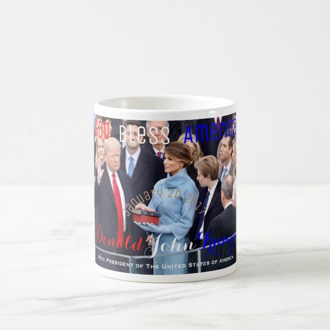 Donald Trump taking his Oath of Office January 20 Coffee Mug (Center)